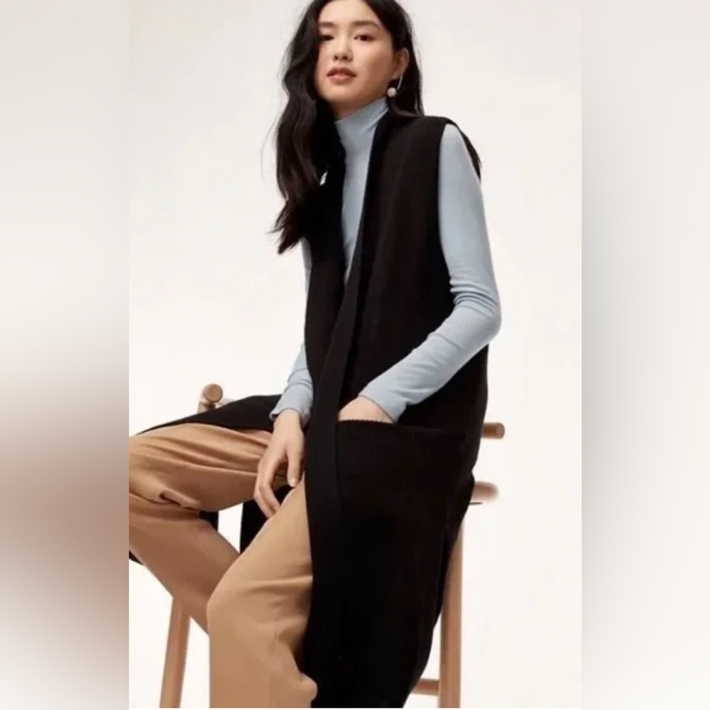 Aritzia Wilfred | Olivie Merino Wool Cardigan | Black | S